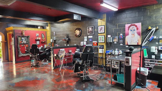 Tattoo workstations inside Strata Tattoo Lab