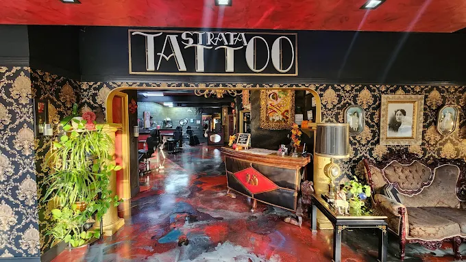 Reception view looking into Strata Tattoo Lab