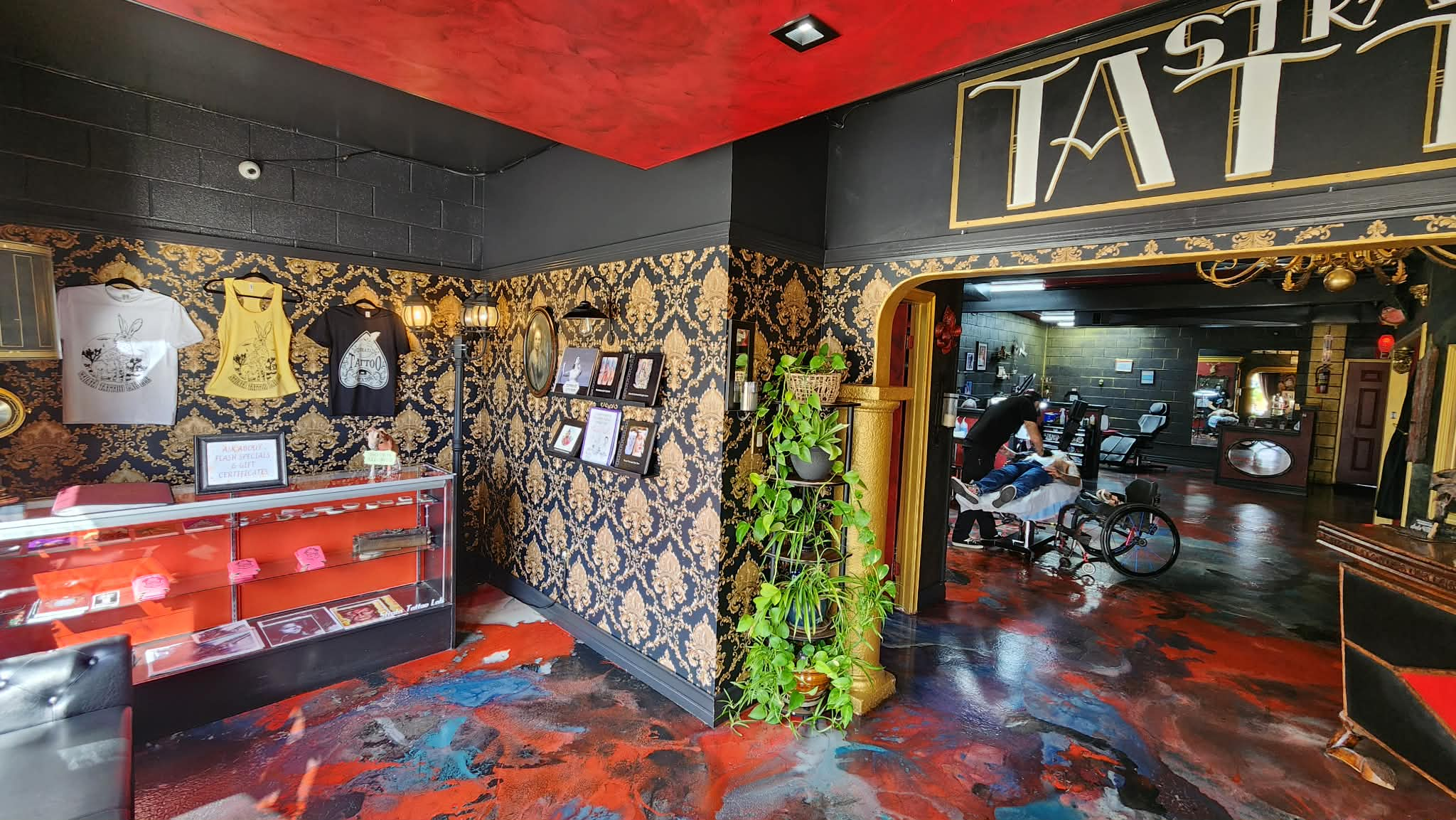 Retail display and view into the tattooing area
